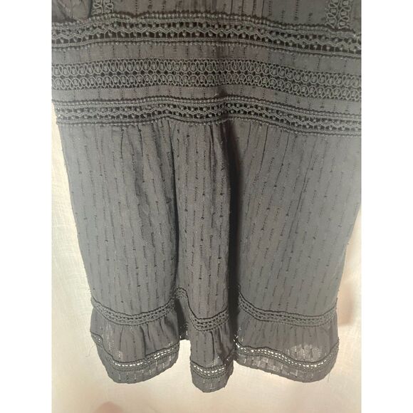 Black Lace Cotton Boho Victorian Inspired Mini Dress, size M‎ by Urban Pioneers - Picture 4 of 8